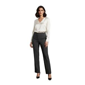Apt. 9 Maxwell Mid-Rise Straight-Leg Trousers  Charcoal Micro-Texture Size 6